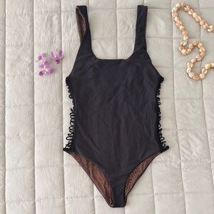 Acacia Swimwear Bordeaux One-piece Black